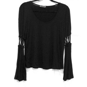 Black James & Joy long Sleeve Bell Bottom Shirt